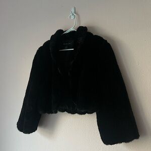 Cropped Faux Fur Jacket